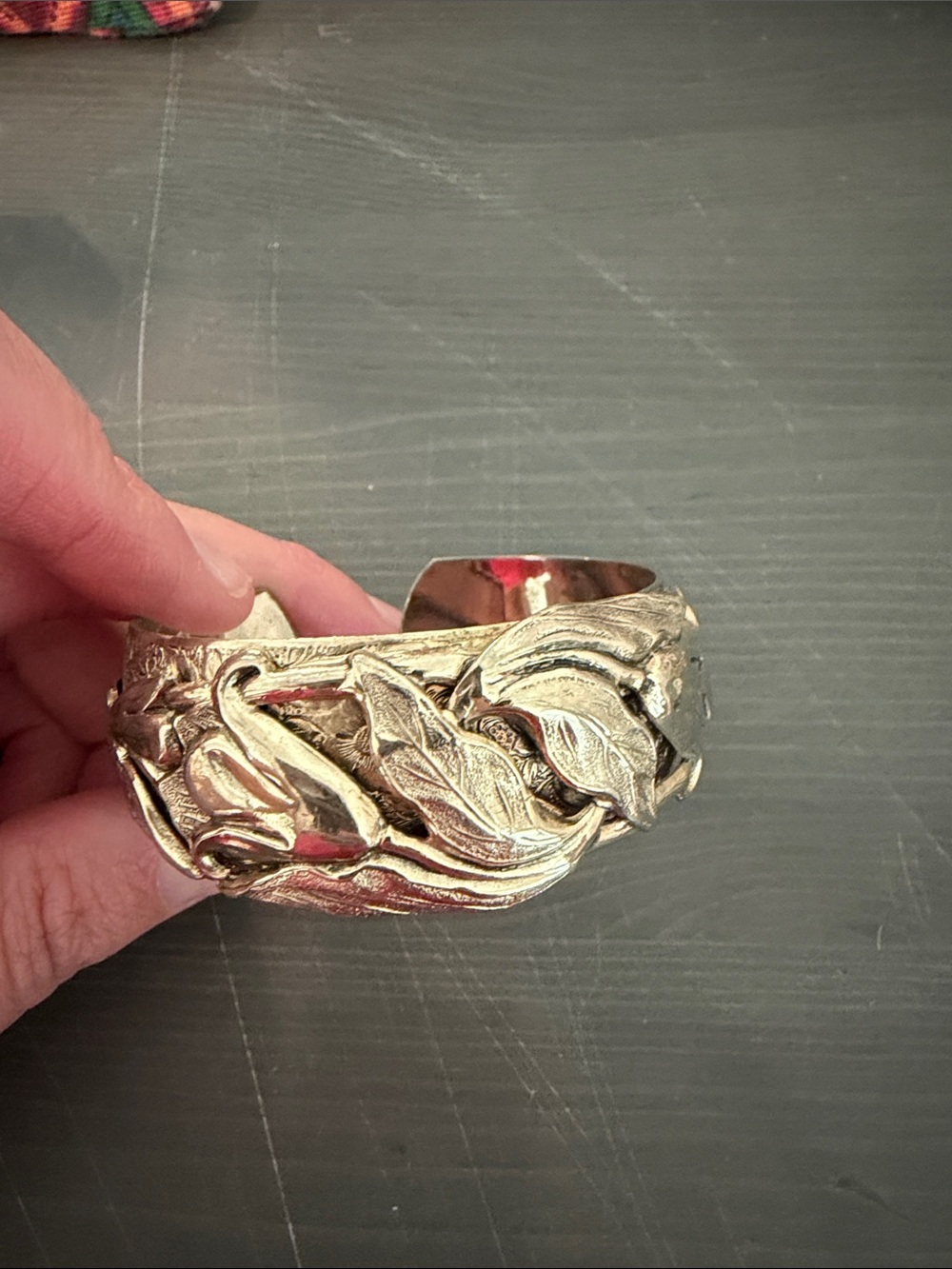 Leaf Sculpted Cuff Bracelet - Women Jewelry